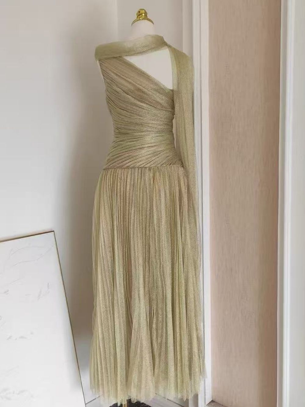 Marianela Mesh Ruched Maxi Dress - OWNCI Marianela Mesh Ruched Maxi Dress - OWNCI