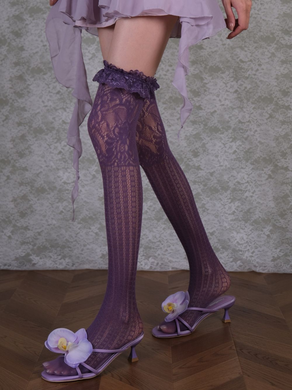 Marnie Purple Lace Stockings - OWNCI Marnie Purple Lace Stockings - OWNCI