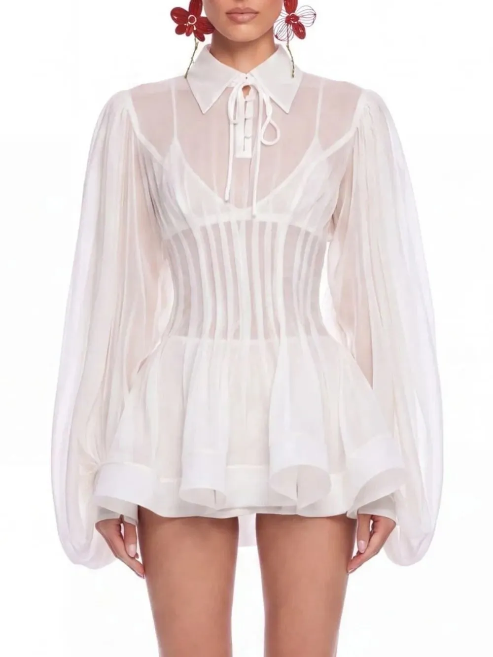 Kazra Balloon Sleeve Shirt - OWNCI