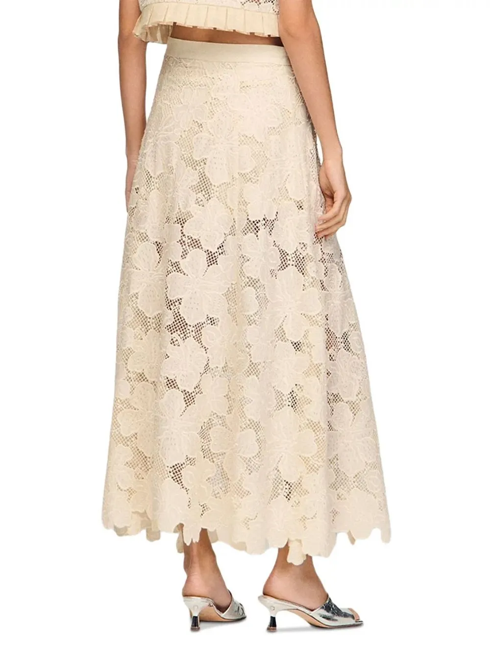 Maya Long Guipure Lace Skirt - OWNCI