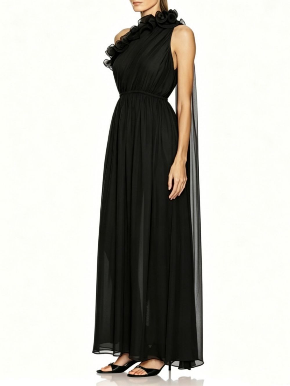 Marielle Black One-Shoulder Maxi Dress - OWNCI Marielle Black One-Shoulder Maxi Dress - OWNCI