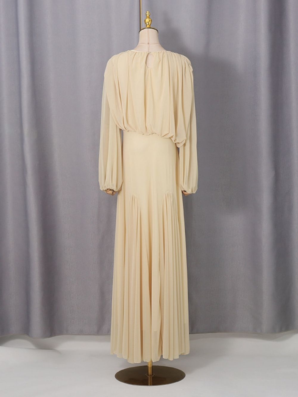 Jimena Pleated Long Sleeve Maxi Dress - OWNCI Jimena Pleated Long Sleeve Maxi Dress - OWNCI