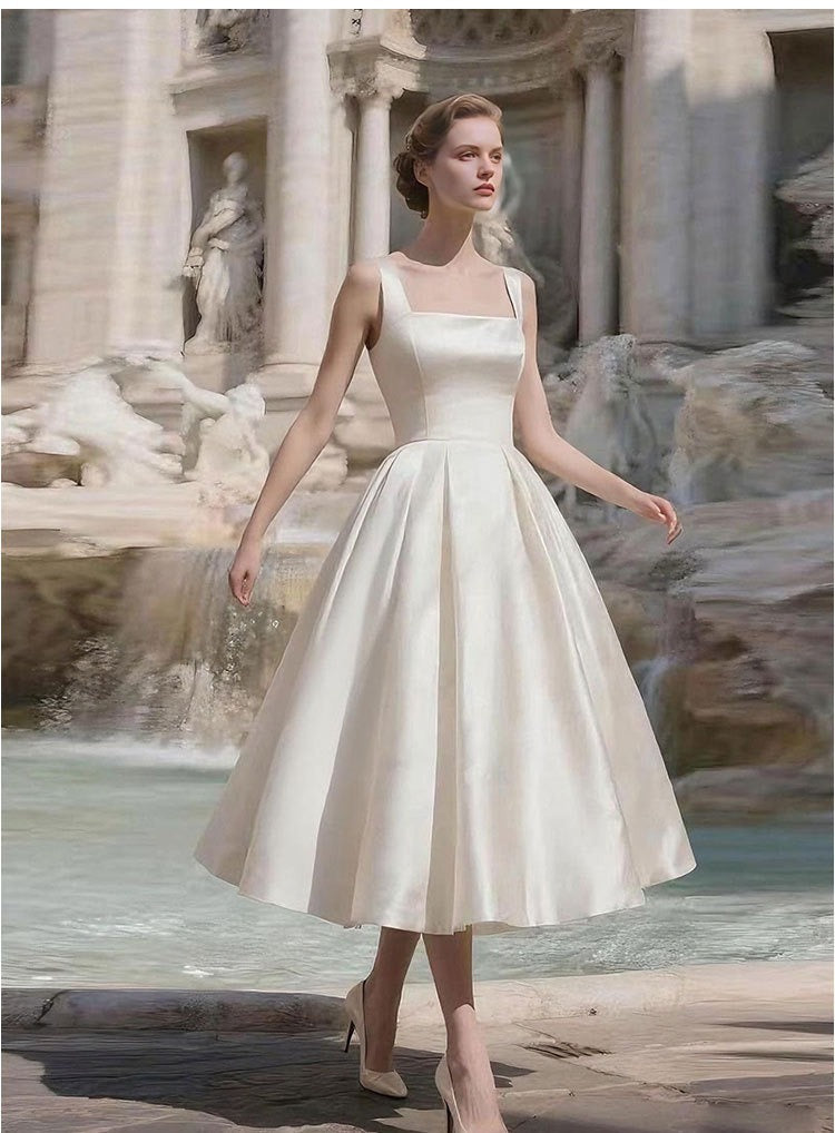 Sharon Minimalist Spaghetti Strap Midi Dress With Cape- Off-White - OWNCI Sharon Minimalist Spaghetti Strap Midi Dress With Cape- Off-White - OWNCI