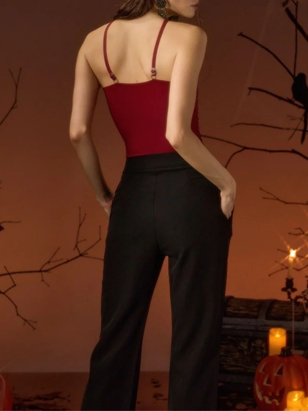 Calsora Cobweb Top In Red - OWNCI