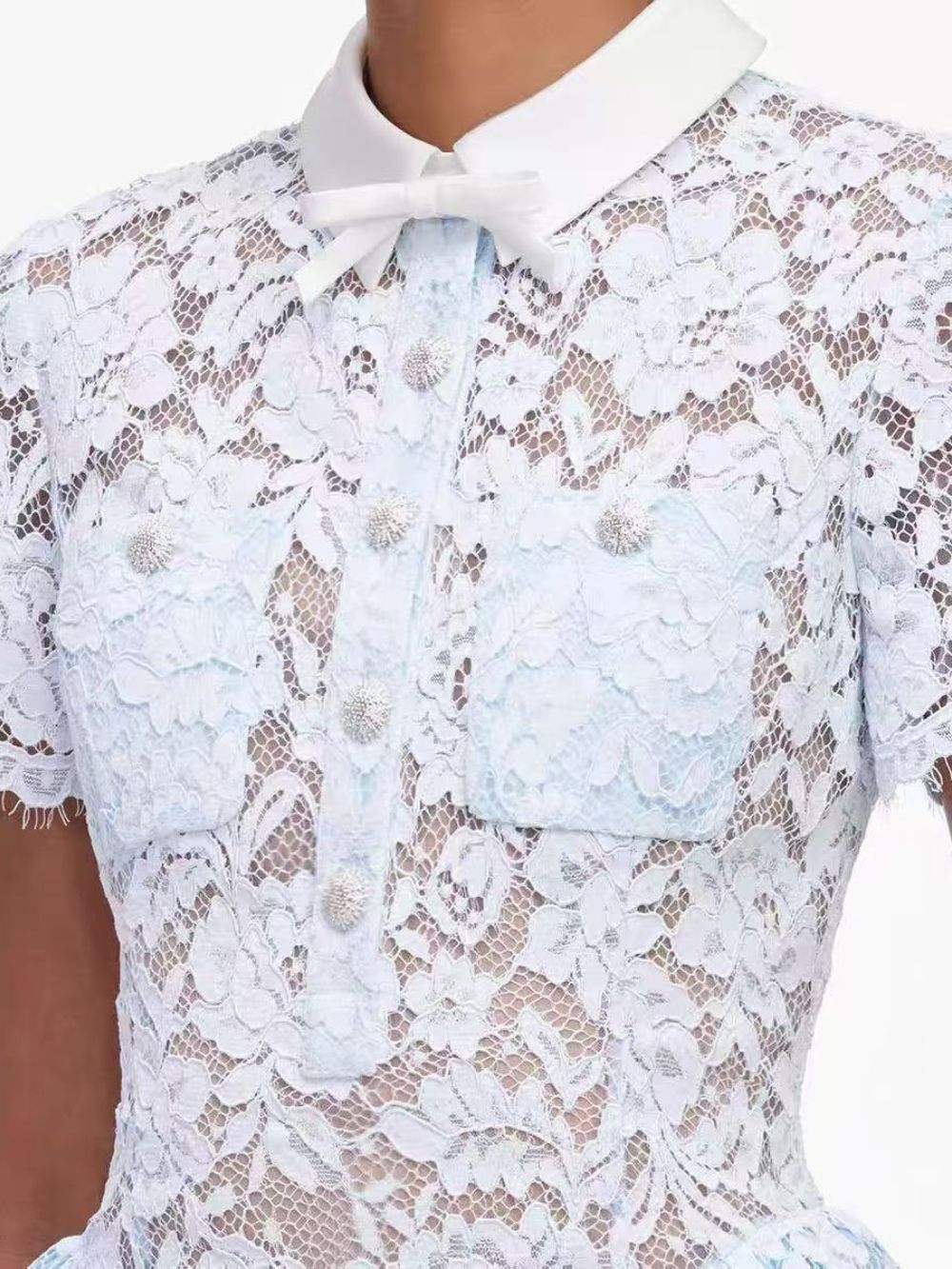 bef8f8e844fb54cabed57a2caebca9ea Marisa Blue Lace Mini Dress