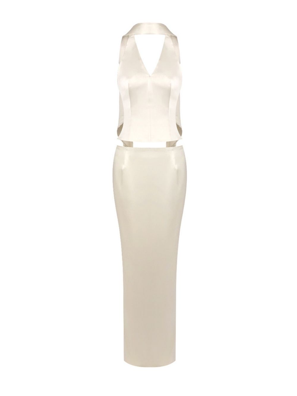 Marita Satin Halter Top & Maxi Skirt Set - OWNCI Marita Satin Halter Top & Maxi Skirt Set - OWNCI