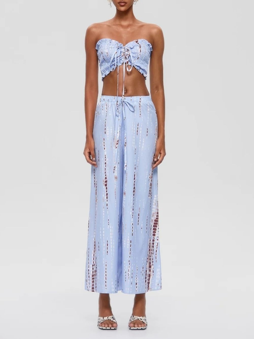 Gada Strapless Ruched Pants Set - OWNCI Gada Strapless Ruched Pants Set - OWNCI