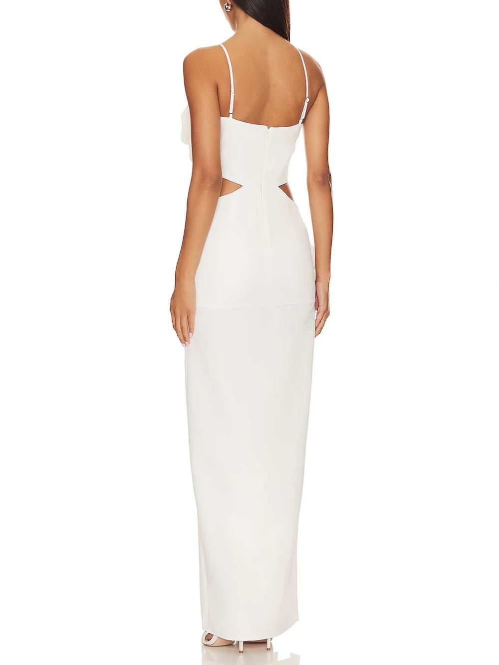 Maryann White Halter Flower Maxi Dress - OWNCI