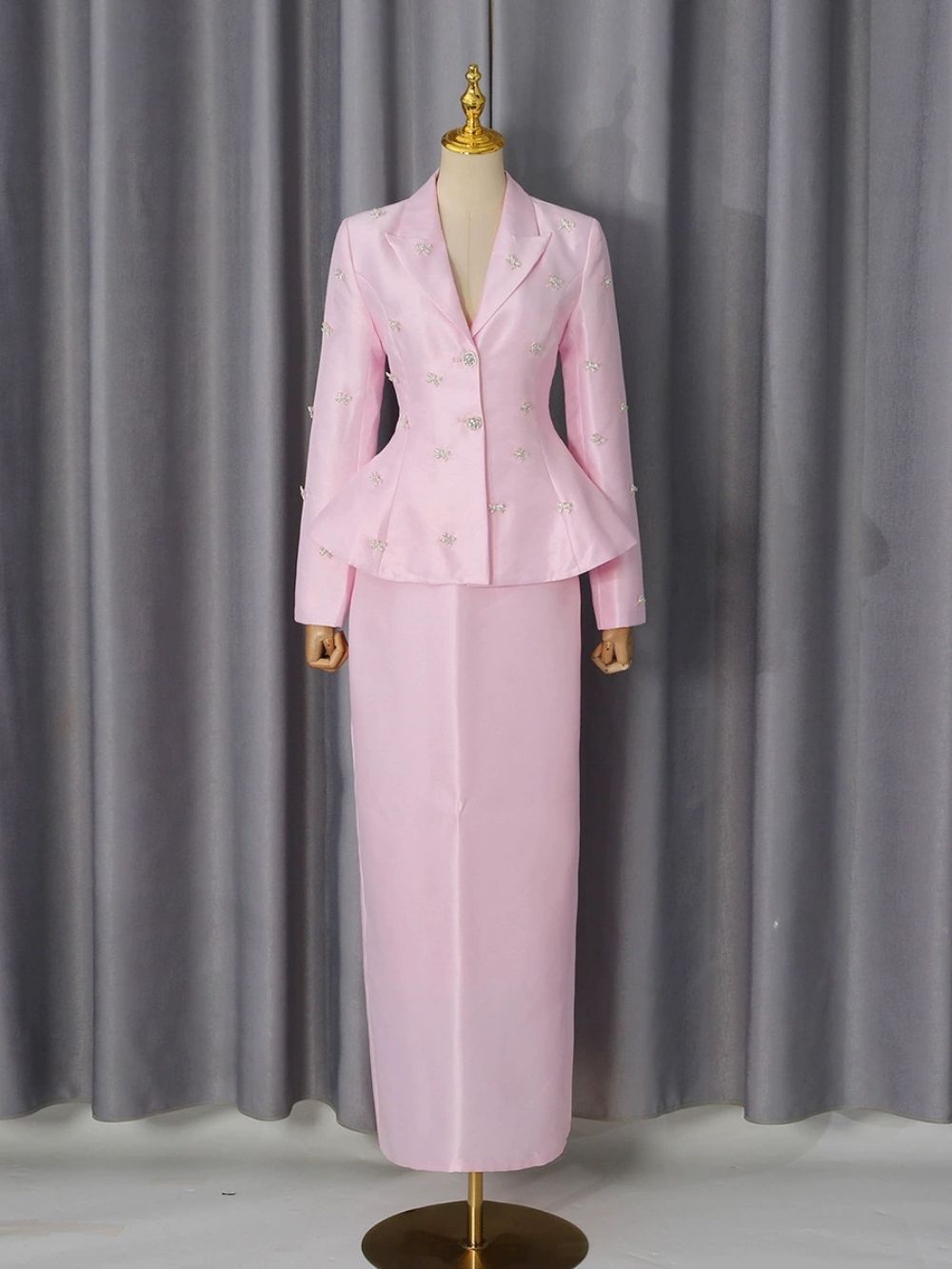 c2f630aad3d84db6355560308af0c9d1 Margrét Pink Diamante Two-Piece Set