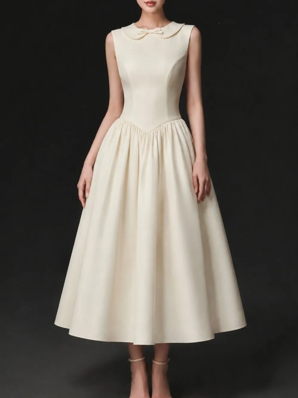 Marya Apricot Sleeveless Midi Dress - OWNCI Marya Apricot Sleeveless Midi Dress - OWNCI