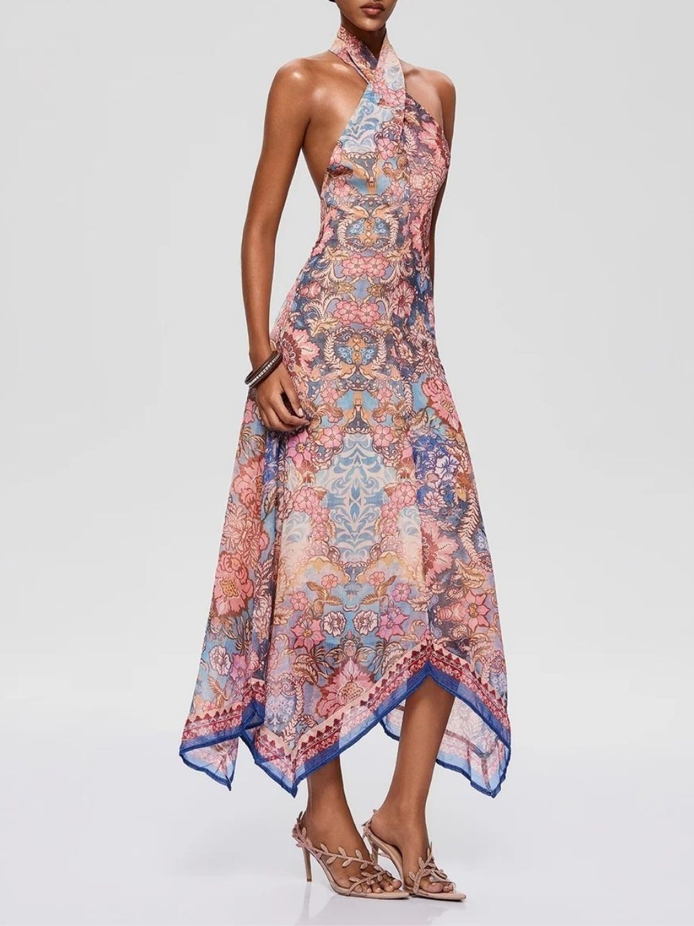 Foley Halterneck Printed Midi Dress - OWNCI Foley Halterneck Printed Midi Dress - OWNCI