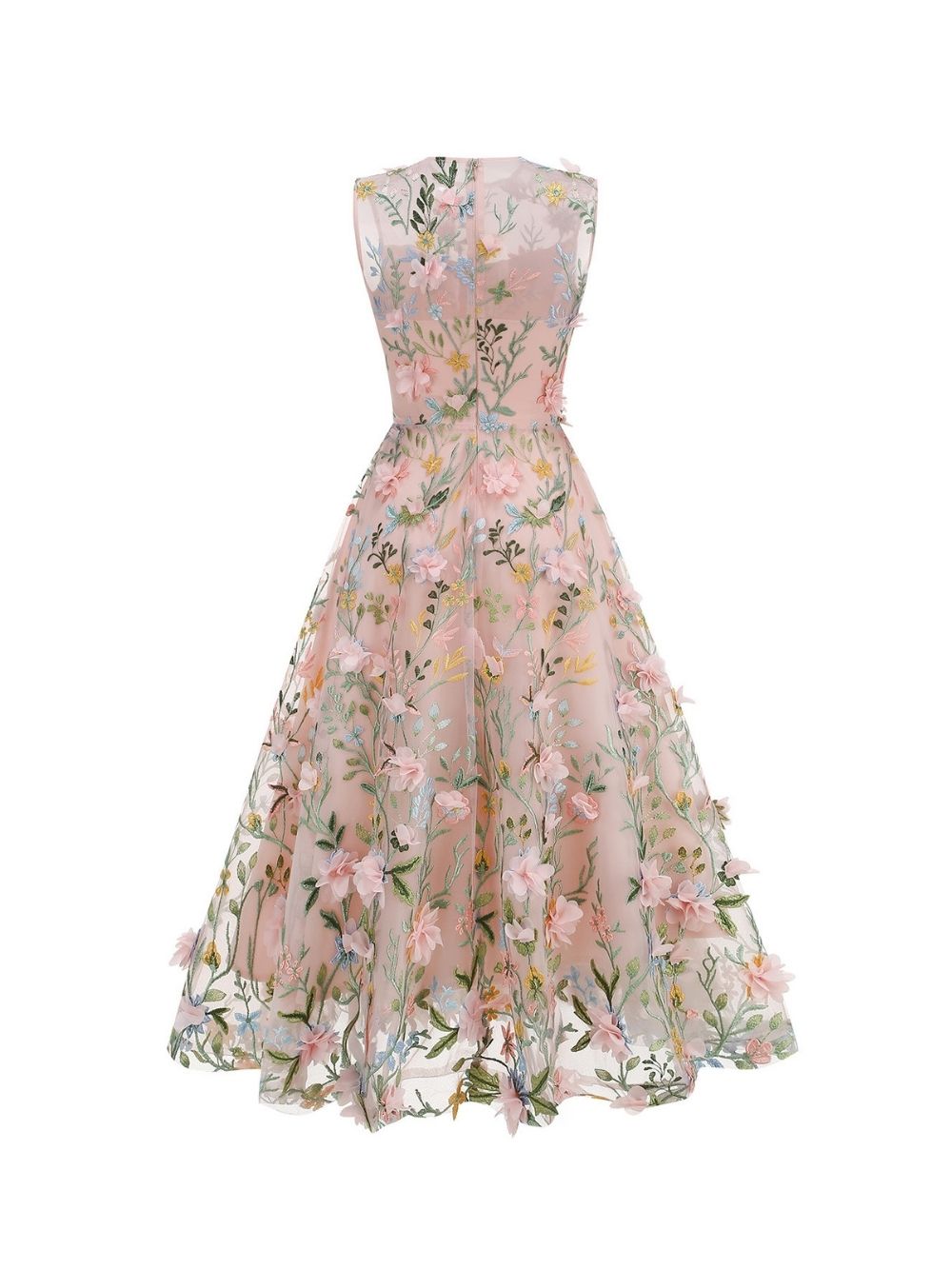 Marni Pink Flower Embellished Midi Dress - OWNCI Marni Pink Flower Embellished Midi Dress - OWNCI