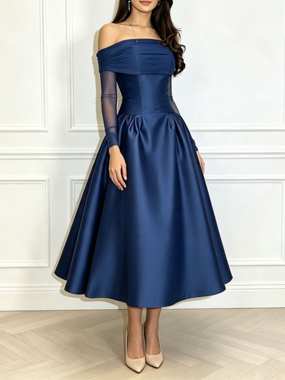 Marlene Off-Shoulder Midi Dress - OWNCI Marlene Off-Shoulder Midi Dress - OWNCI
