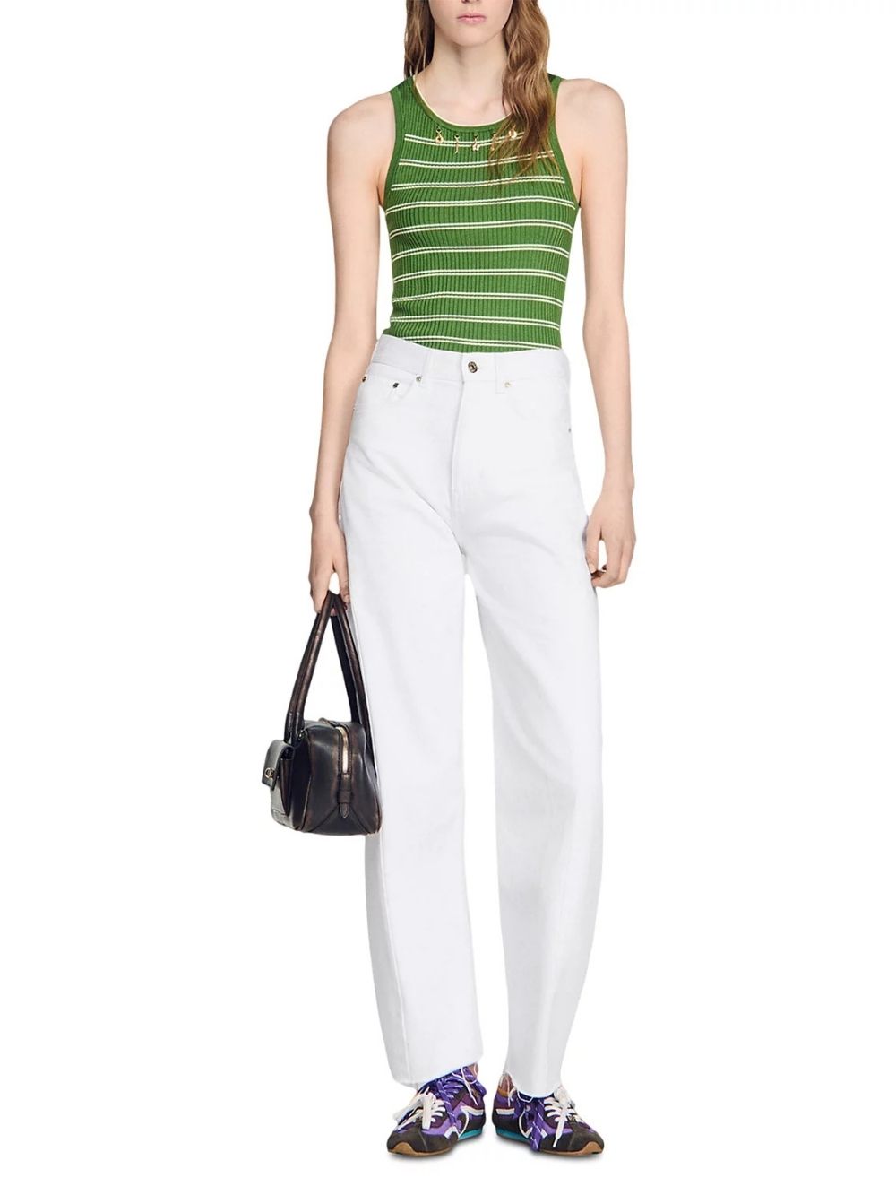 Striped Tassel Trims Vest Top - OWNCI Striped Tassel Trims Vest Top - OWNCI