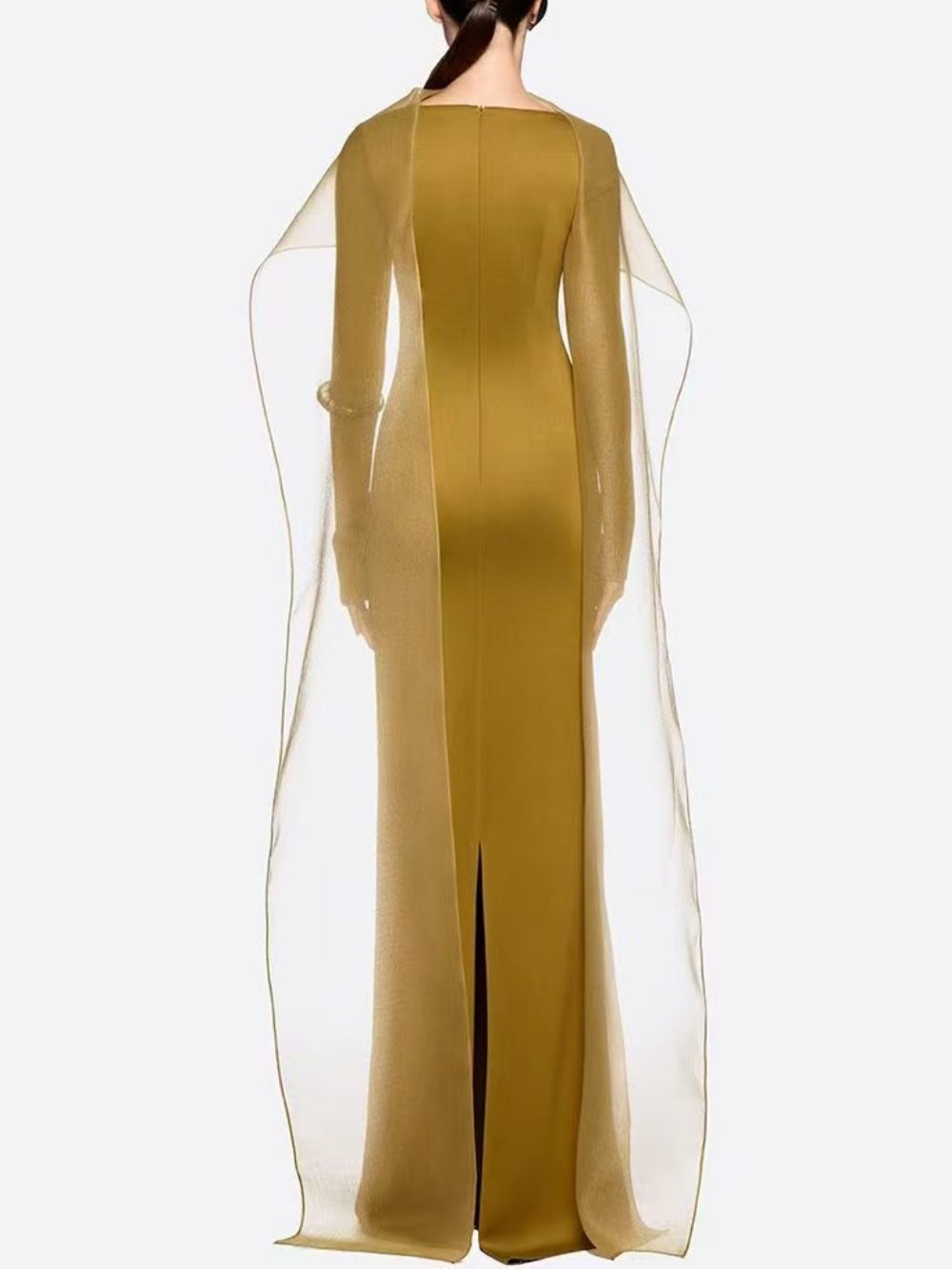 Marceline Long Sleeve Mesh Maxi Dress - OWNCI