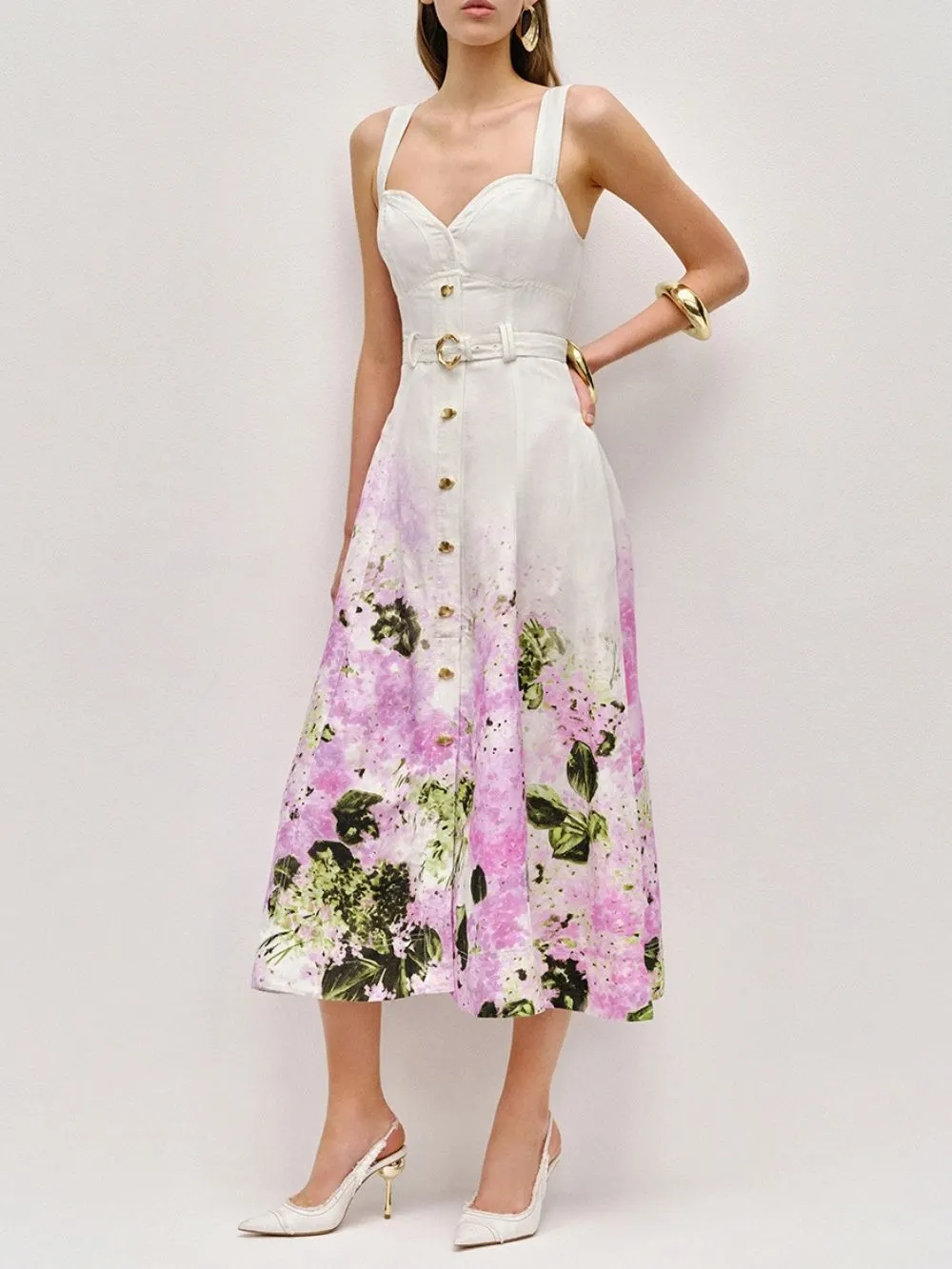 Markita Strappy Printed Midi Dress - OWNCI Markita Strappy Printed Midi Dress - OWNCI