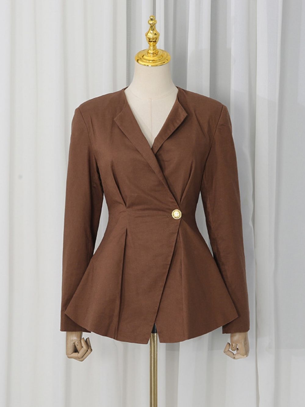 cb39005532a8940f03d277ec7d383ce1 Mari Coffee Blazer & Skirt Set