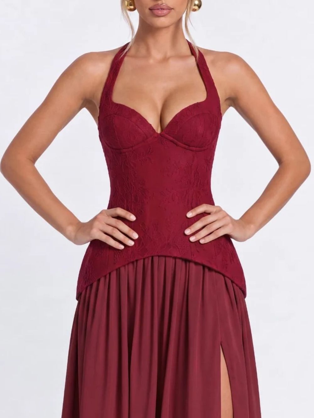 Jovyna Halterneck Flared Maxi Dress - OWNCI Jovyna Halterneck Flared Maxi Dress - OWNCI