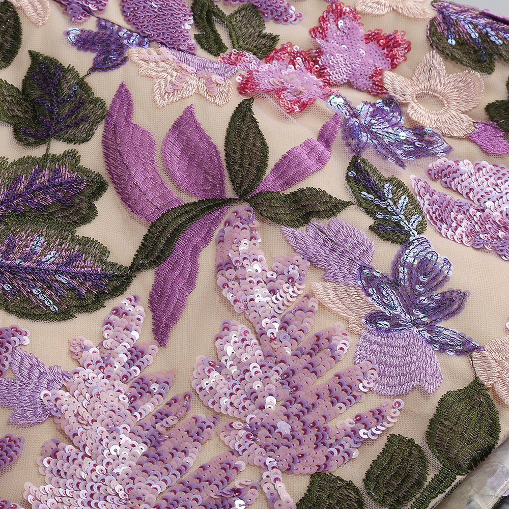 Martine Strapless Flower Sequin Embroidery Mini Dress - OWNCI