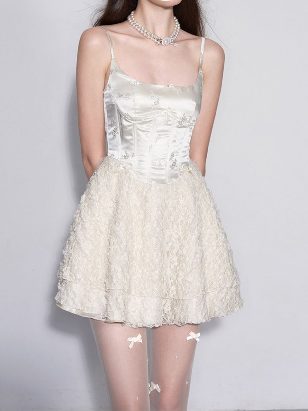 Marjolein White Spaghetti Mini Dress - OWNCI Marjolein White Spaghetti Mini Dress - OWNCI