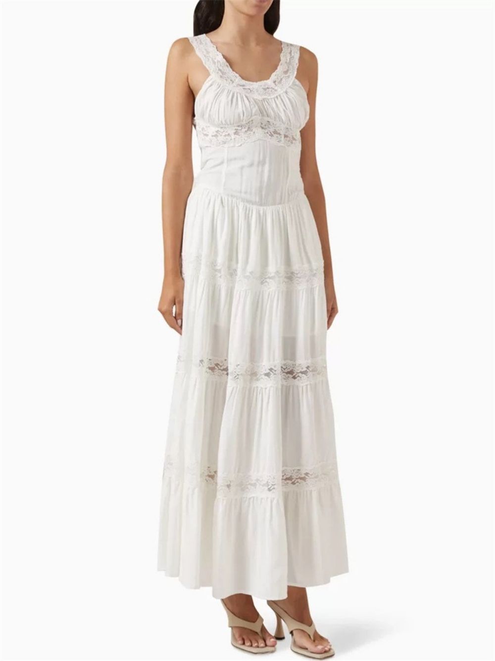 Mariette White Lace Maxi Dress - OWNCI
