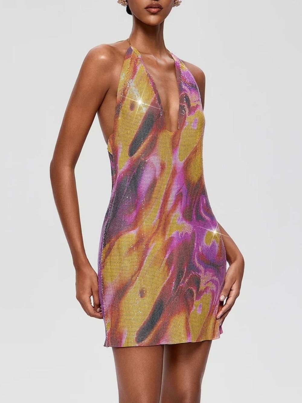 Jelmor V Neck Sequin Mini Dress - OWNCI Jelmor V Neck Sequin Mini Dress - OWNCI