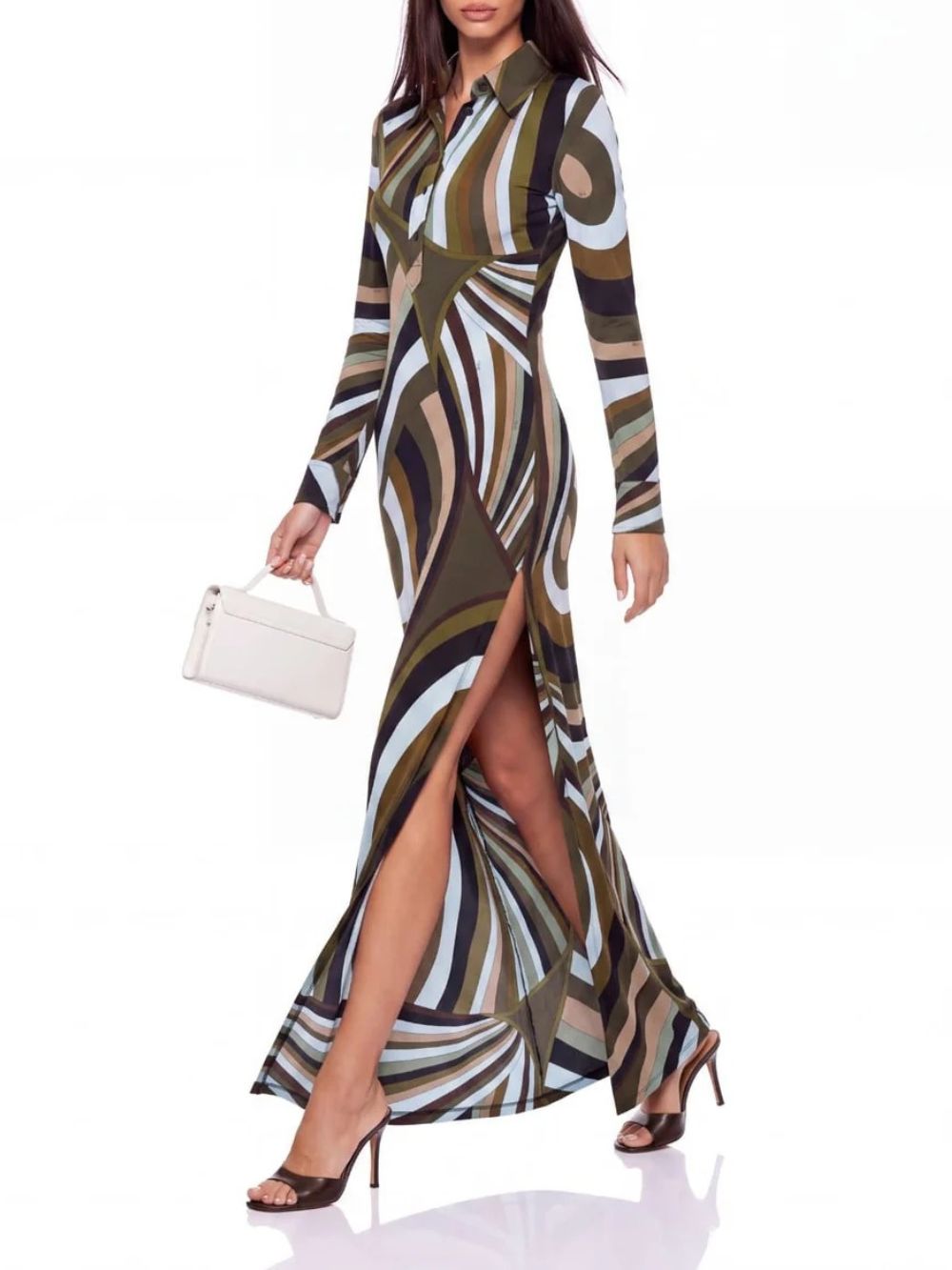 Hylora Split Geo Printed Maxi Dress - OWNCI Hylora Split Geo Printed Maxi Dress - OWNCI