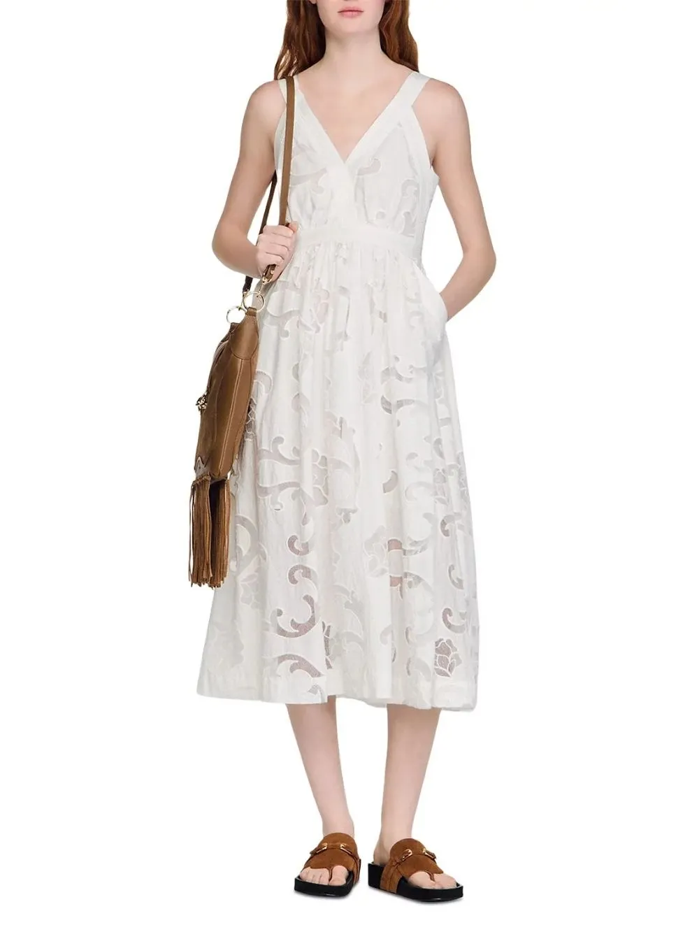 Openwork Floral Cotton Maxi Dress - OWNCI Openwork Floral Cotton Maxi Dress - OWNCI