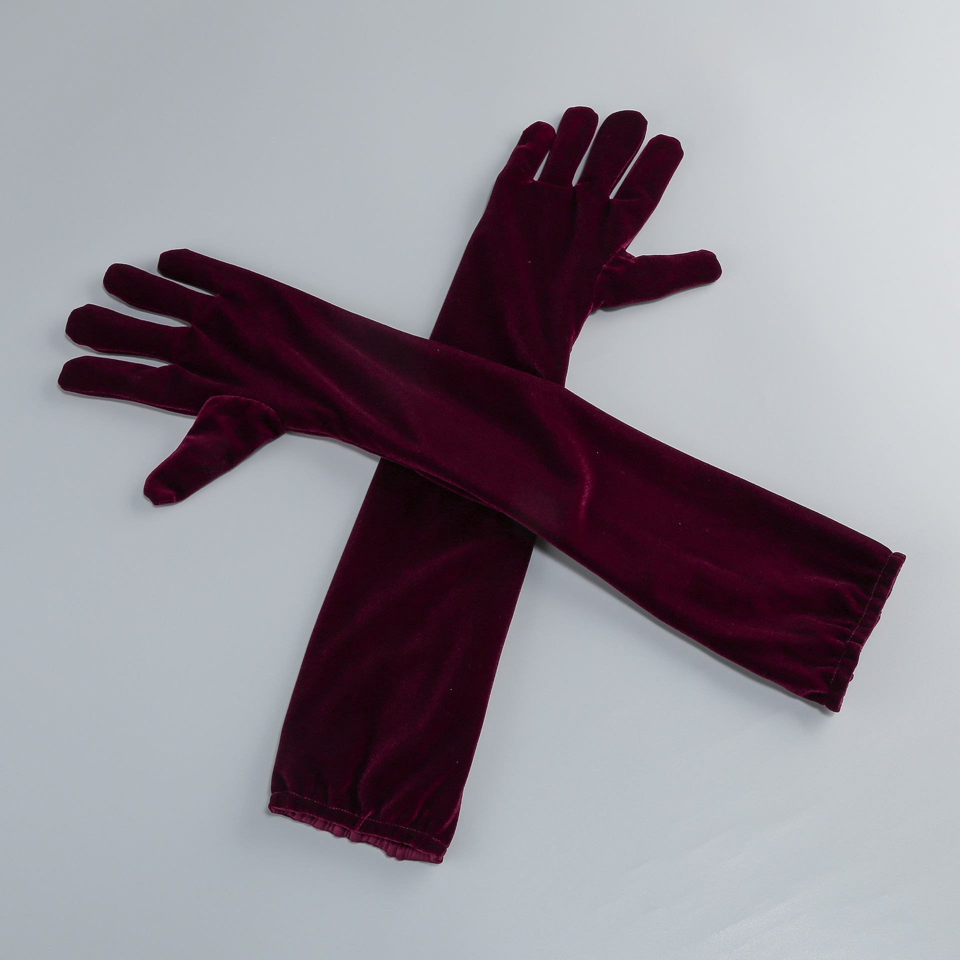 Maston Fuchsia Corset Velvet Maxi Dress With Gloves - OWNCI Maston Fuchsia Corset Velvet Maxi Dress With Gloves - OWNCI