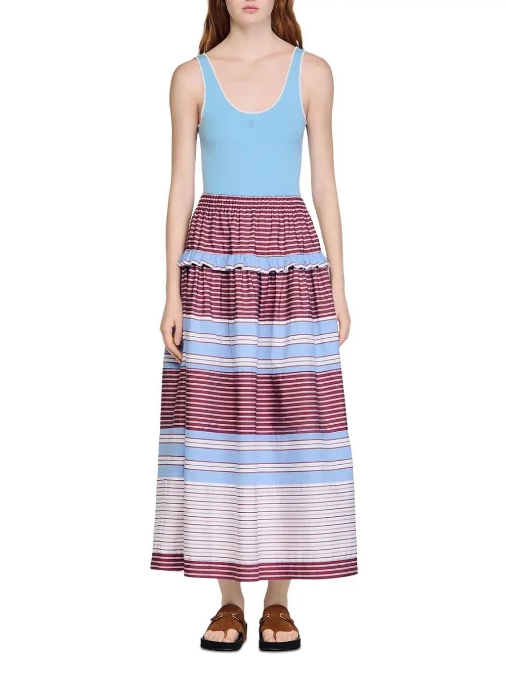 Long Striped Cotton Skirt - OWNCI Long Striped Cotton Skirt - OWNCI