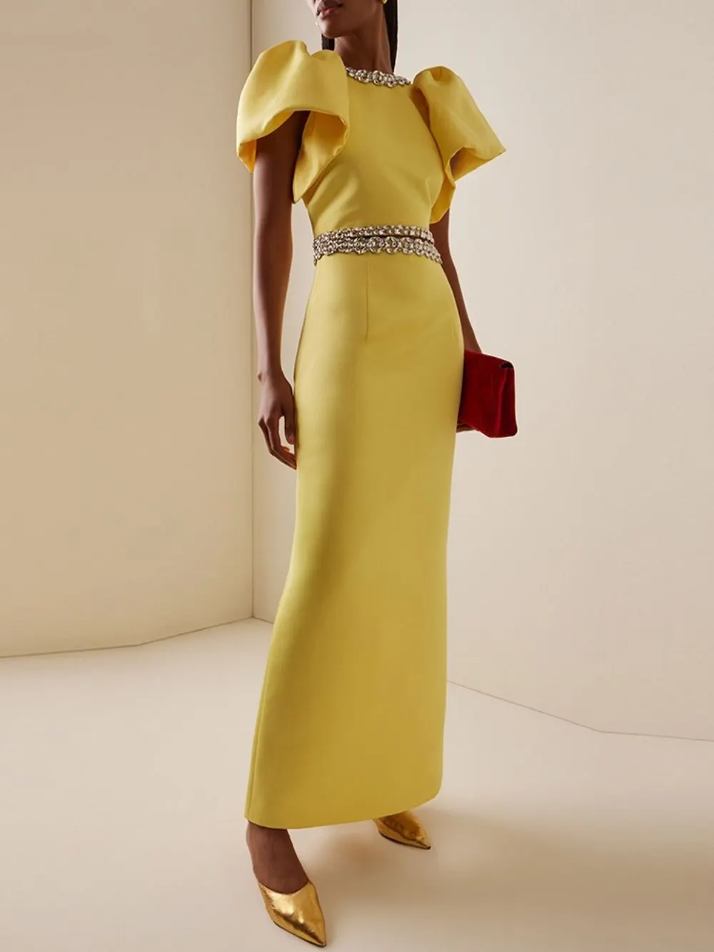 Markéta Yellow Diamante Two-Piece Set - OWNCI Markéta Yellow Diamante Two-Piece Set - OWNCI