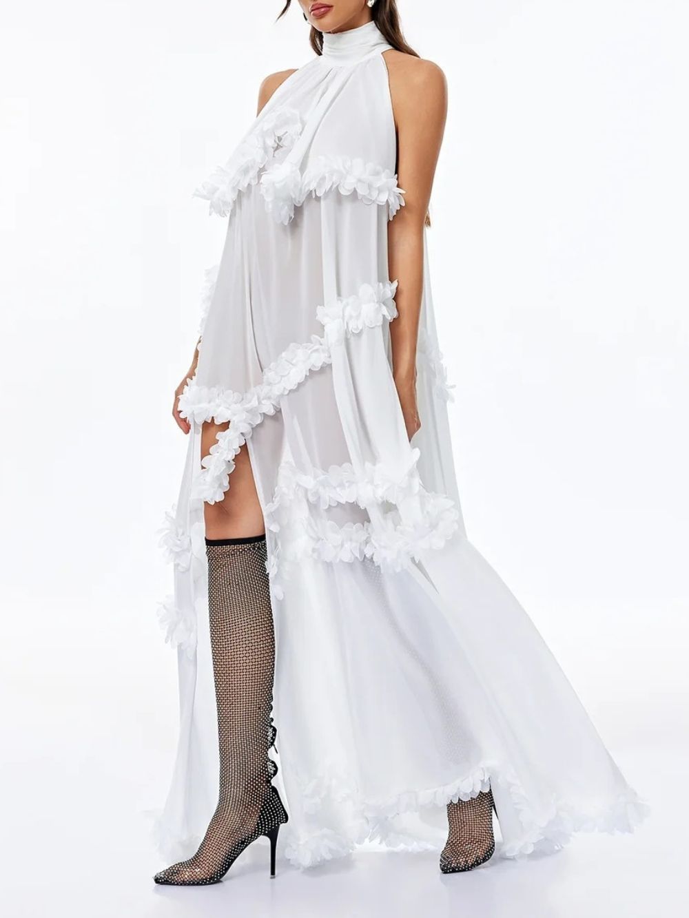Wavelle High Neck Split Maxi Dress - OWNCI Wavelle High Neck Split Maxi Dress - OWNCI