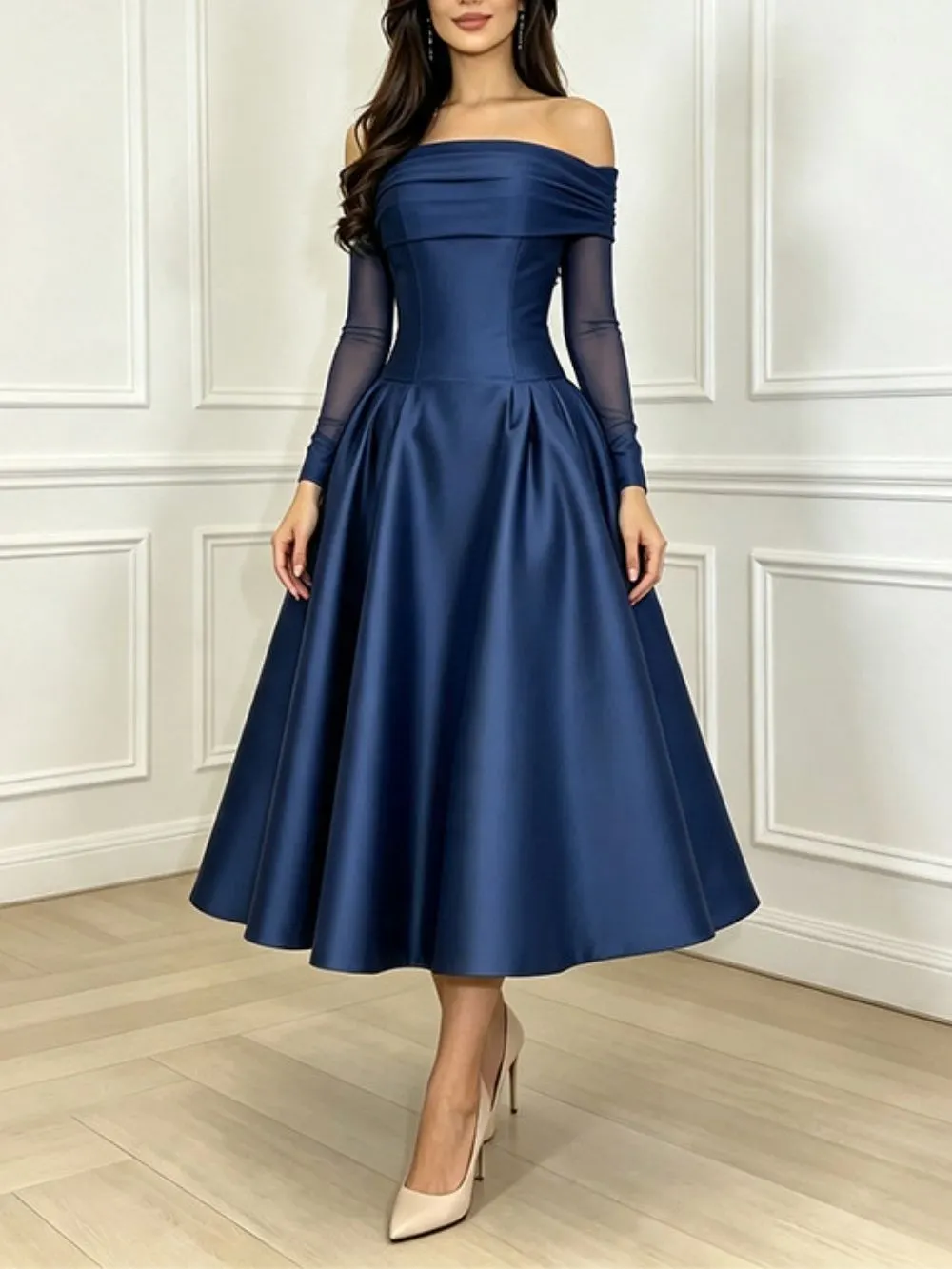 Marlene Off-Shoulder Midi Dress - OWNCI Marlene Off-Shoulder Midi Dress - OWNCI