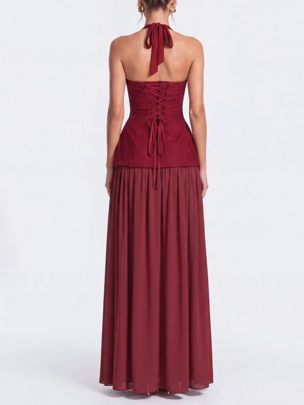 Jovyna Halterneck Flared Maxi Dress - OWNCI