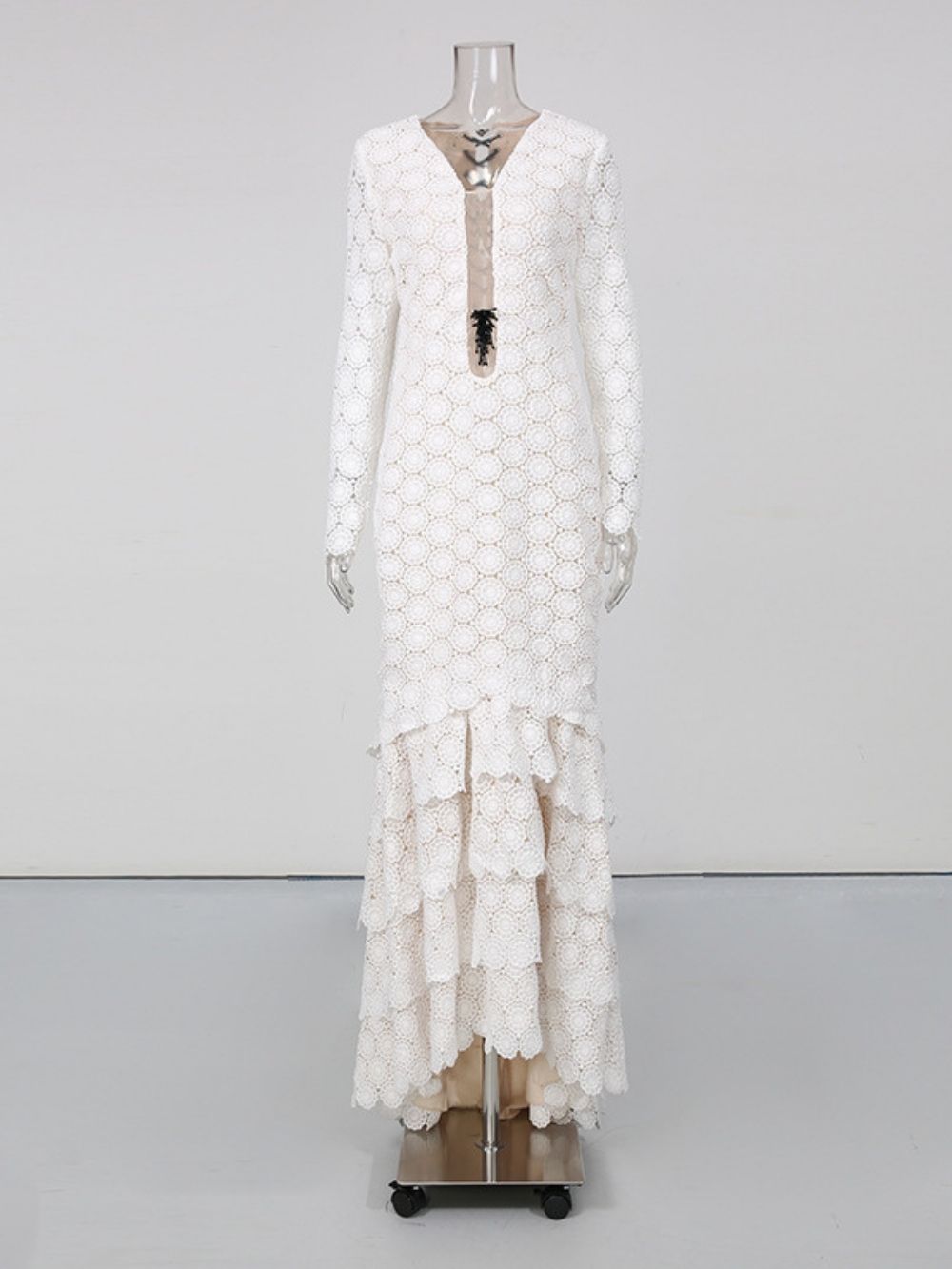 Markita White Long Sleeve Maxi Dress - OWNCI Markita White Long Sleeve Maxi Dress - OWNCI