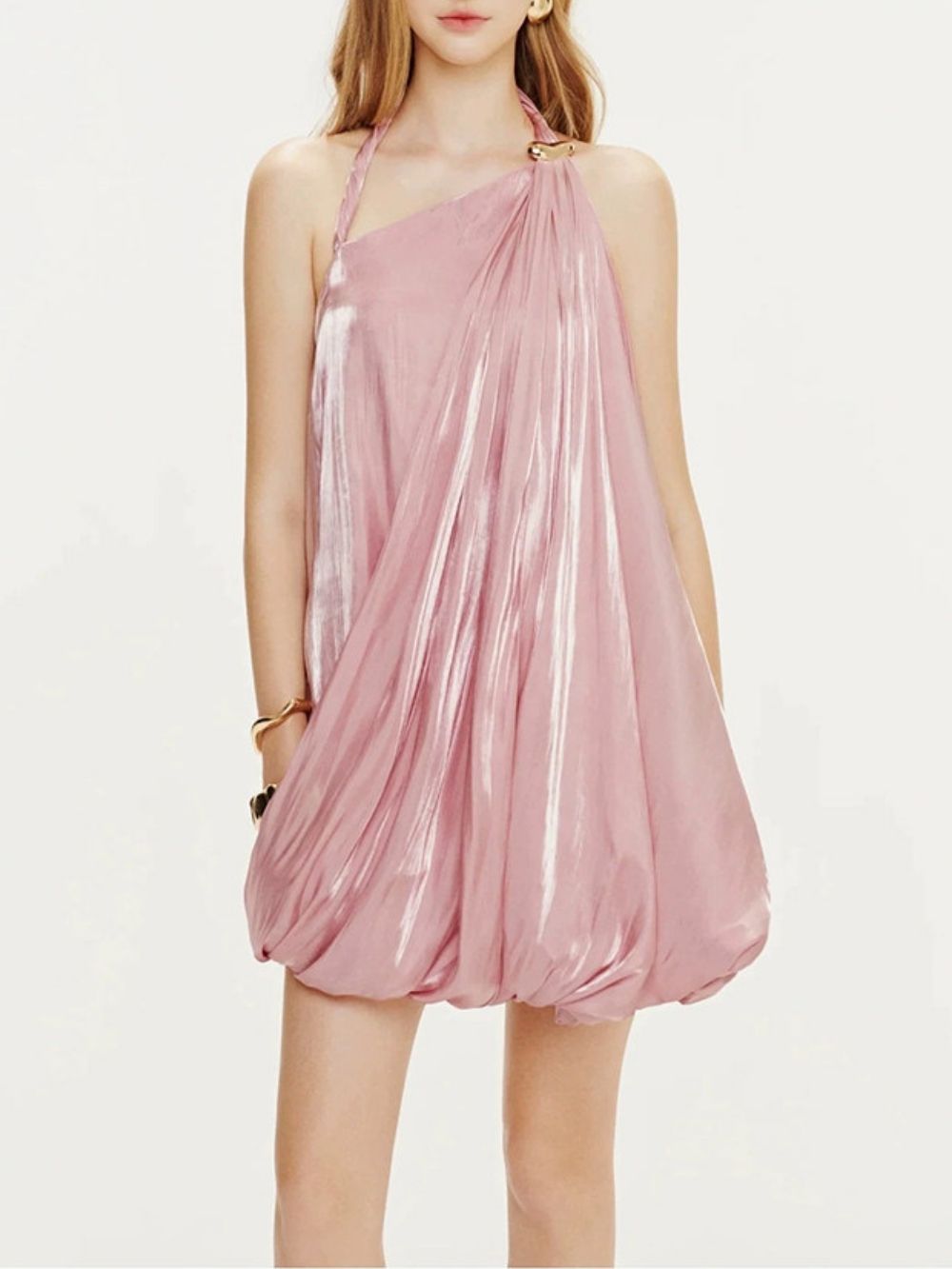 Marcena Pink Halter Mini Dress - OWNCI Marcena Pink Halter Mini Dress - OWNCI