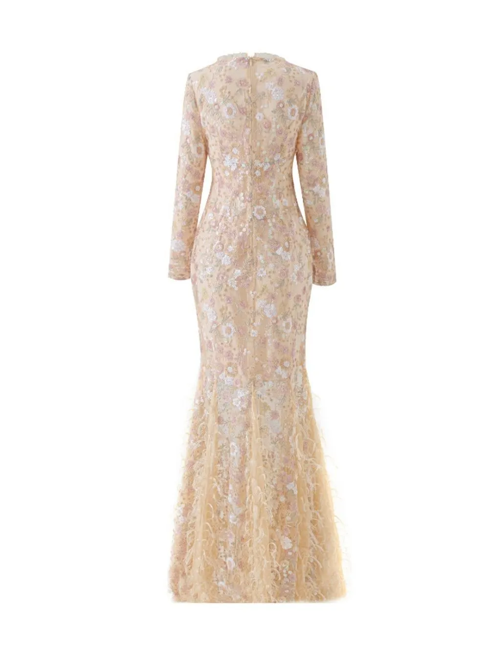 Mariana Floral Sequin Long Sleeve Maxi Dress - OWNCI Mariana Floral Sequin Long Sleeve Maxi Dress - OWNCI
