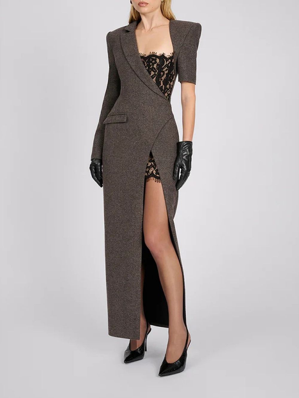 Mariah Lace Maxi Blazer Dress - OWNCI Mariah Lace Maxi Blazer Dress - OWNCI