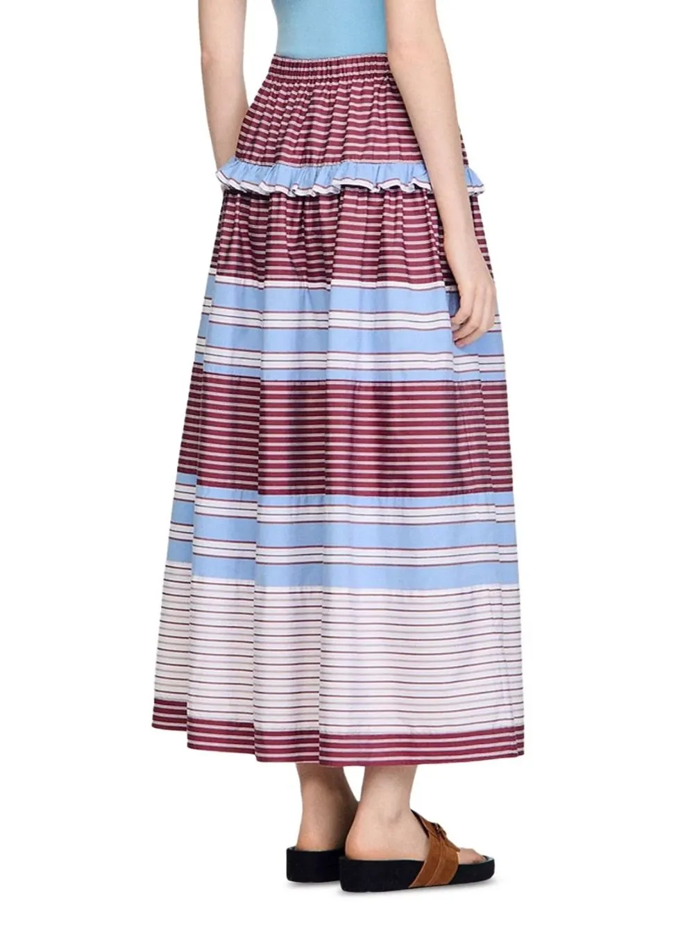 Long Striped Cotton Skirt - OWNCI