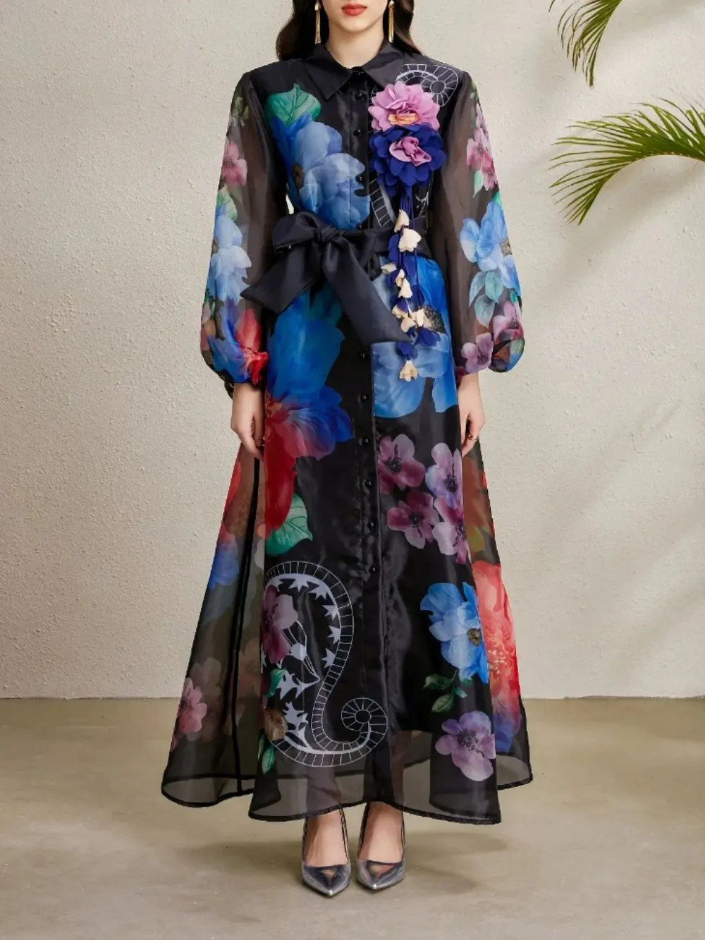 Maru Black Printed Maxi Dress - OWNCI Maru Black Printed Maxi Dress - OWNCI