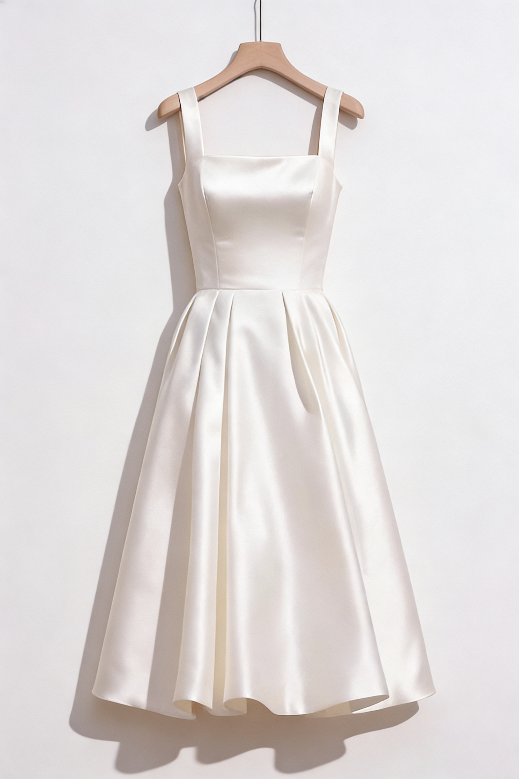 Sharon Minimalist Spaghetti Strap Midi Dress With Cape- Off-White - OWNCI Sharon Minimalist Spaghetti Strap Midi Dress With Cape- Off-White - OWNCI