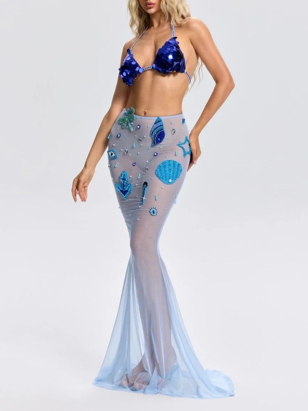 de40fff454ee4a00d1663206cd39a58c Thorngar Pearl Sequin Mesh Skirt Set