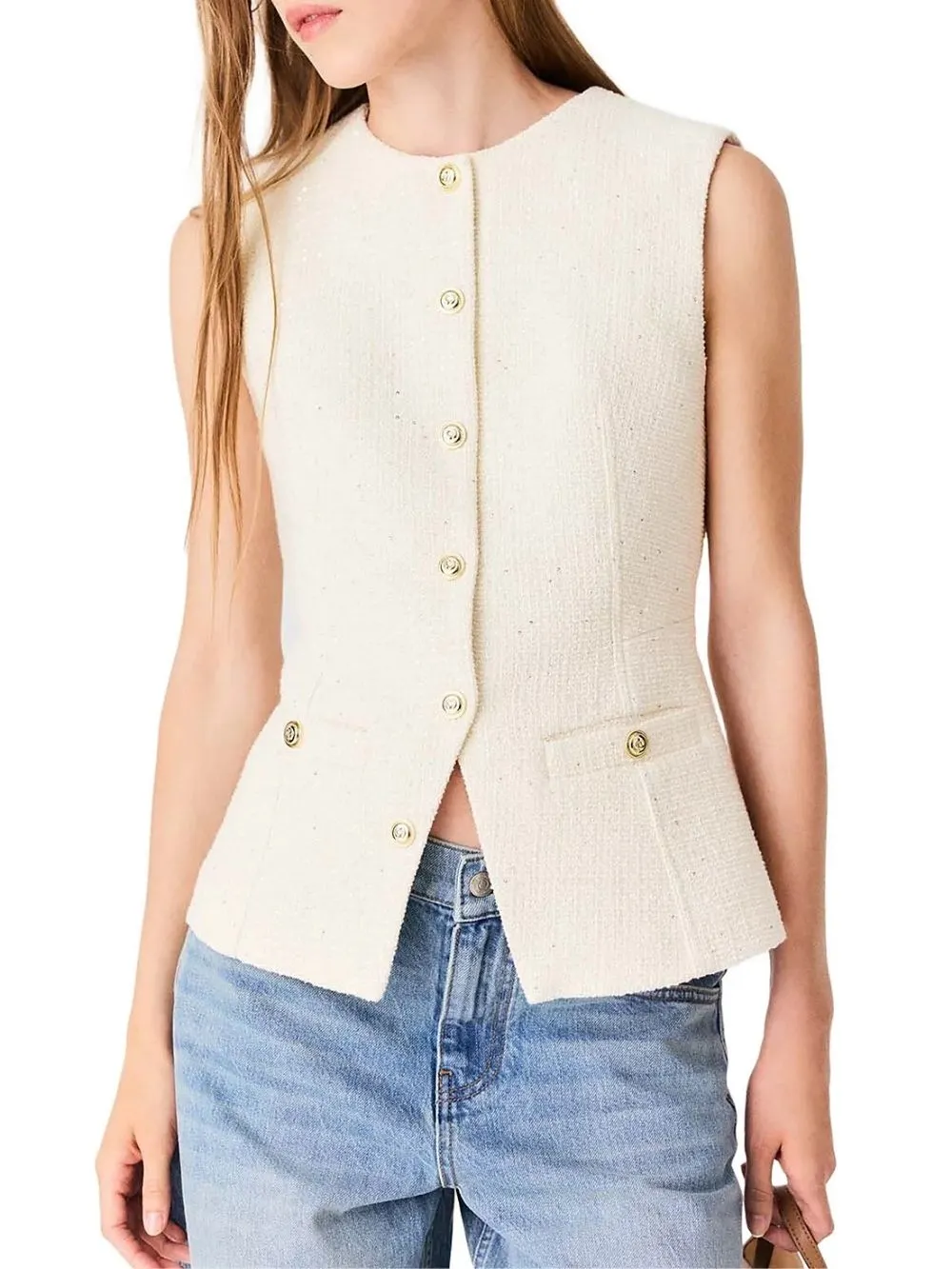 Sleeveless Tweed Waistcoat - OWNCI