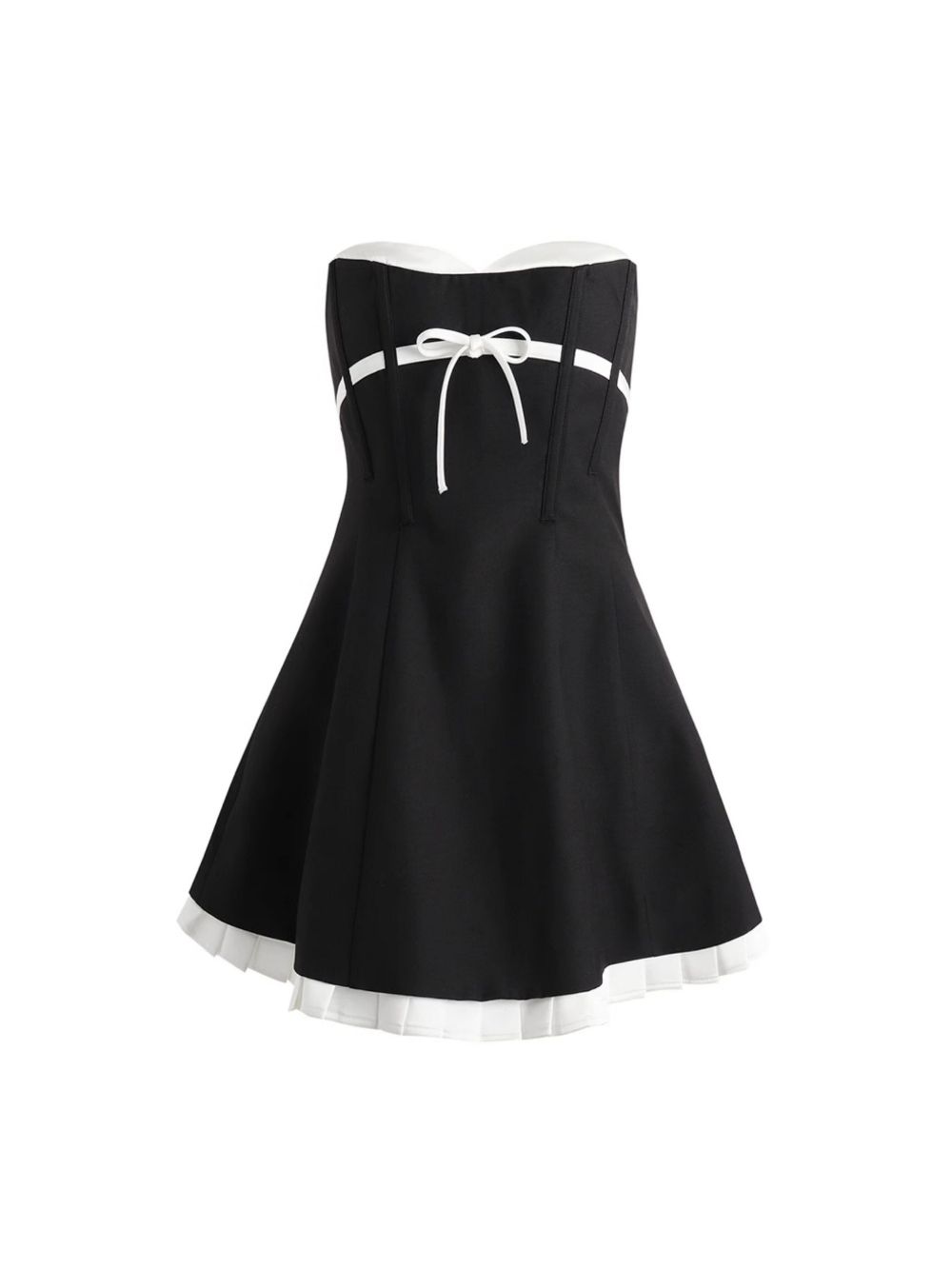 e163fb0aac942fcf582559f95fd9afb3 Malle Black Strapless Bow Mini Dress