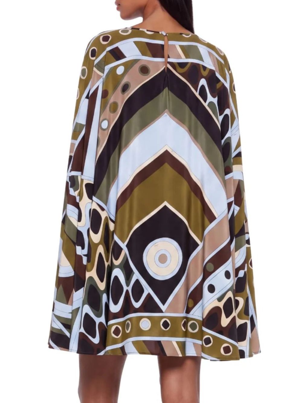 Hylora Raglan Sleeve Geo Printed Mini Dress - OWNCI