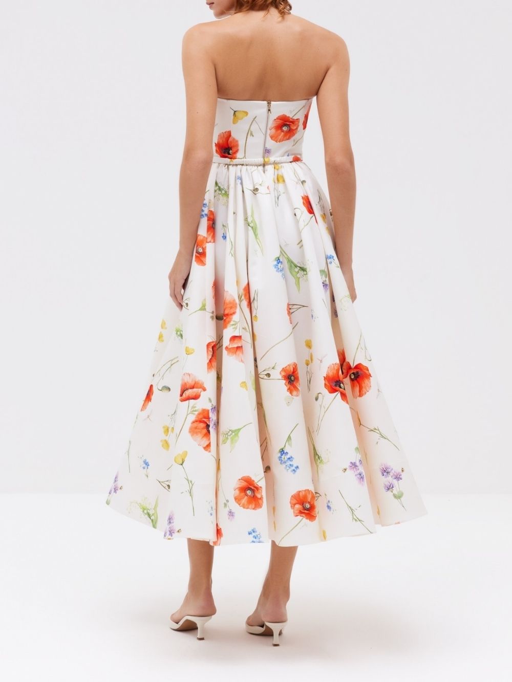 Manjit Strapless Floral Midi Dress - OWNCI