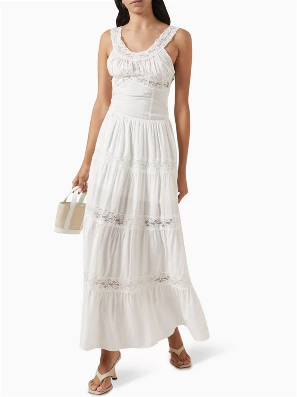 Mariette White Lace Maxi Dress - OWNCI Mariette White Lace Maxi Dress - OWNCI