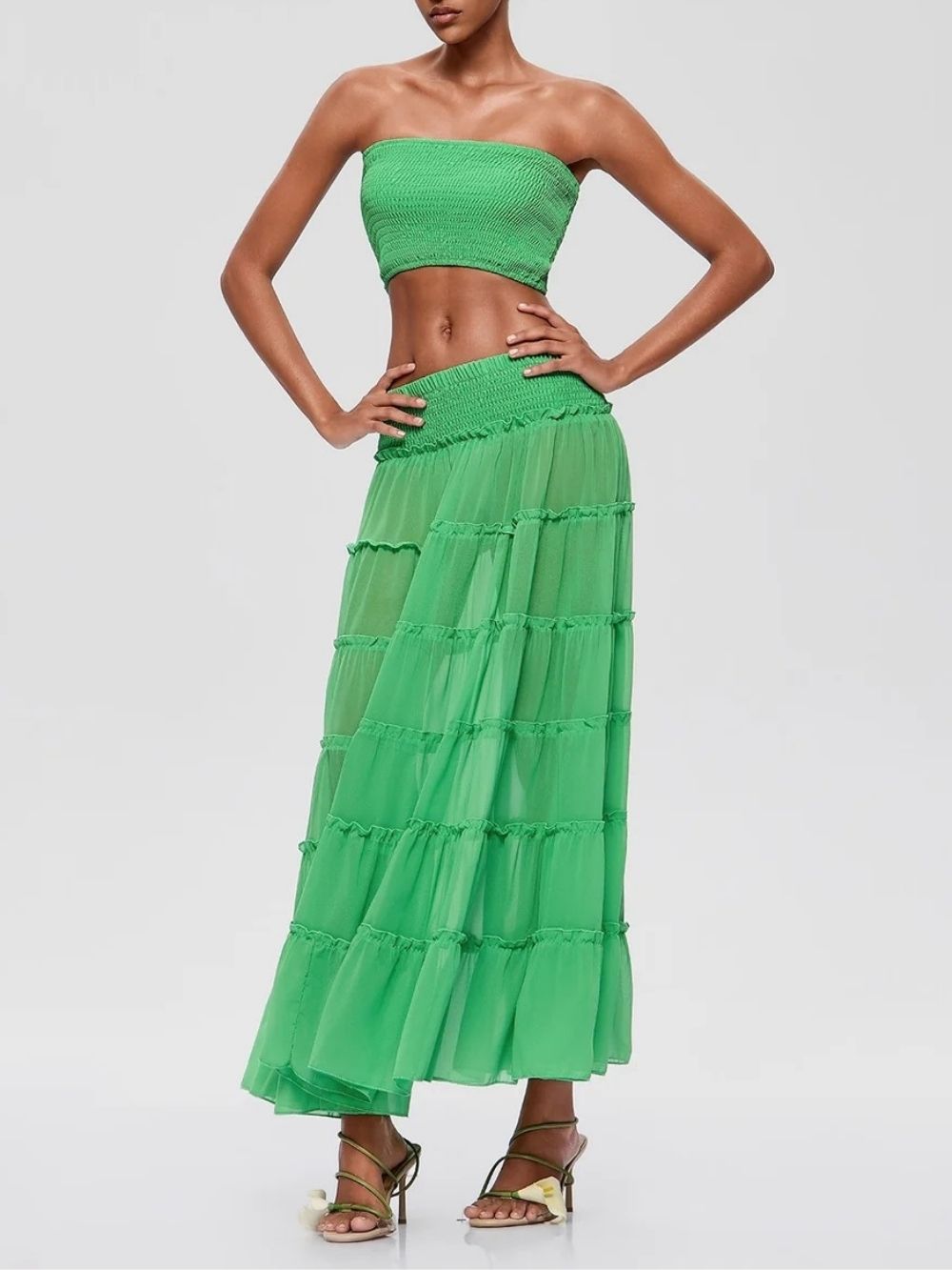 e44ab6e313582549078db428e3bfd818 Fusca Strapless Tiered Skirt Set
