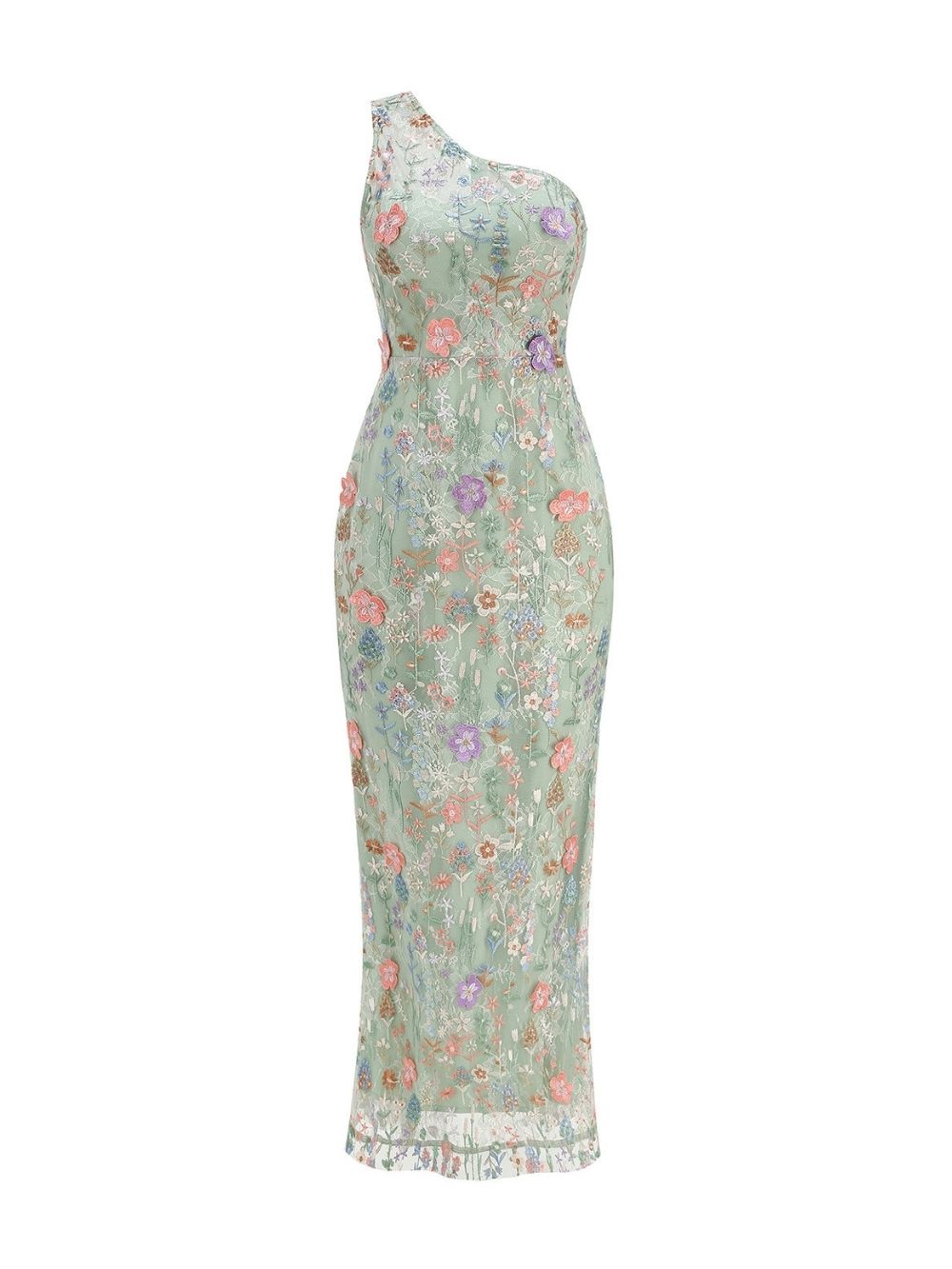 Margot Green One-Shoulder Floral Maxi Dress - OWNCI Margot Green One-Shoulder Floral Maxi Dress - OWNCI