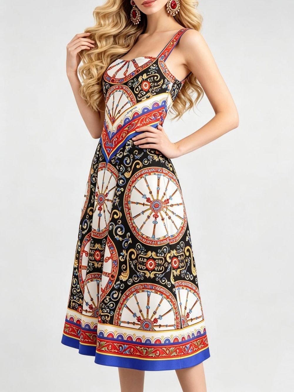 e51c2d3e0339568d2f1e59b8407722c0 Manami Strappy Printed Midi Dress